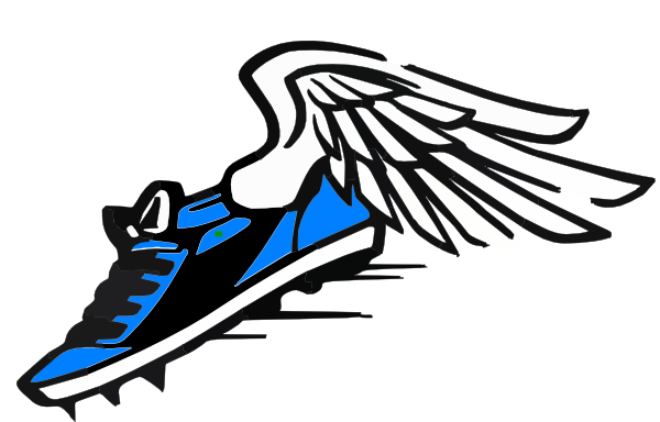 Winged running shoe clipart