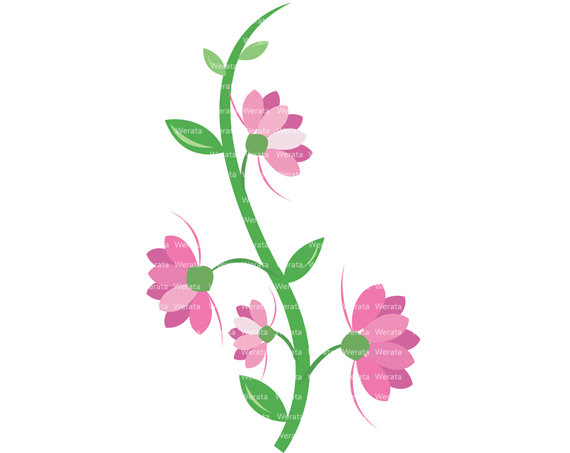 54+ Pink Flower Vine Clipart