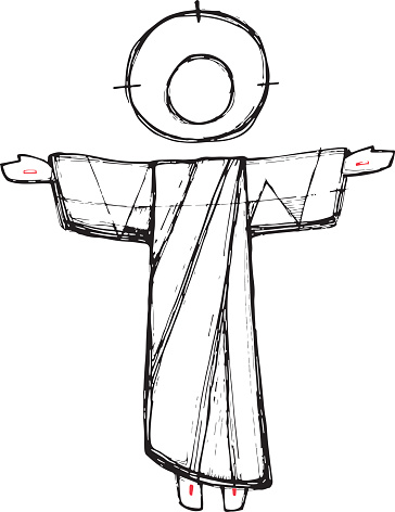 Drawing Of The Christ Resurrection Clip Art, Vector Images ...