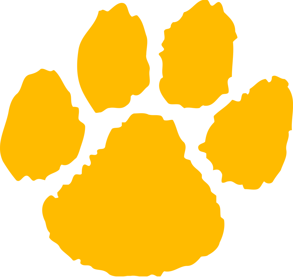 Yellow paw print clipart