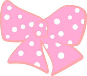 Pink polka dot bow clipart