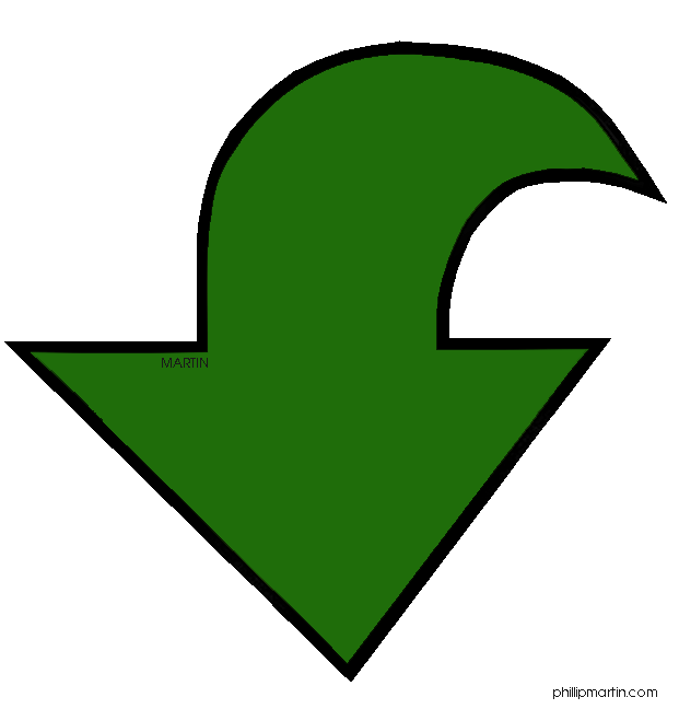 Arrows curved clipart green