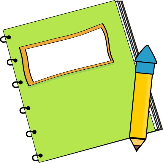 Notebook and pencil clipart