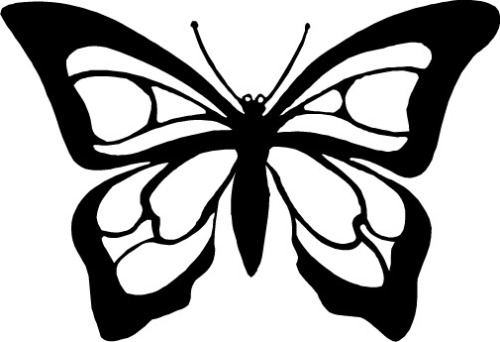 Black and white fancy butterfly clipart