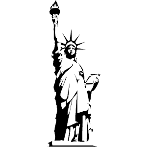 Statue of liberty black and white clipart