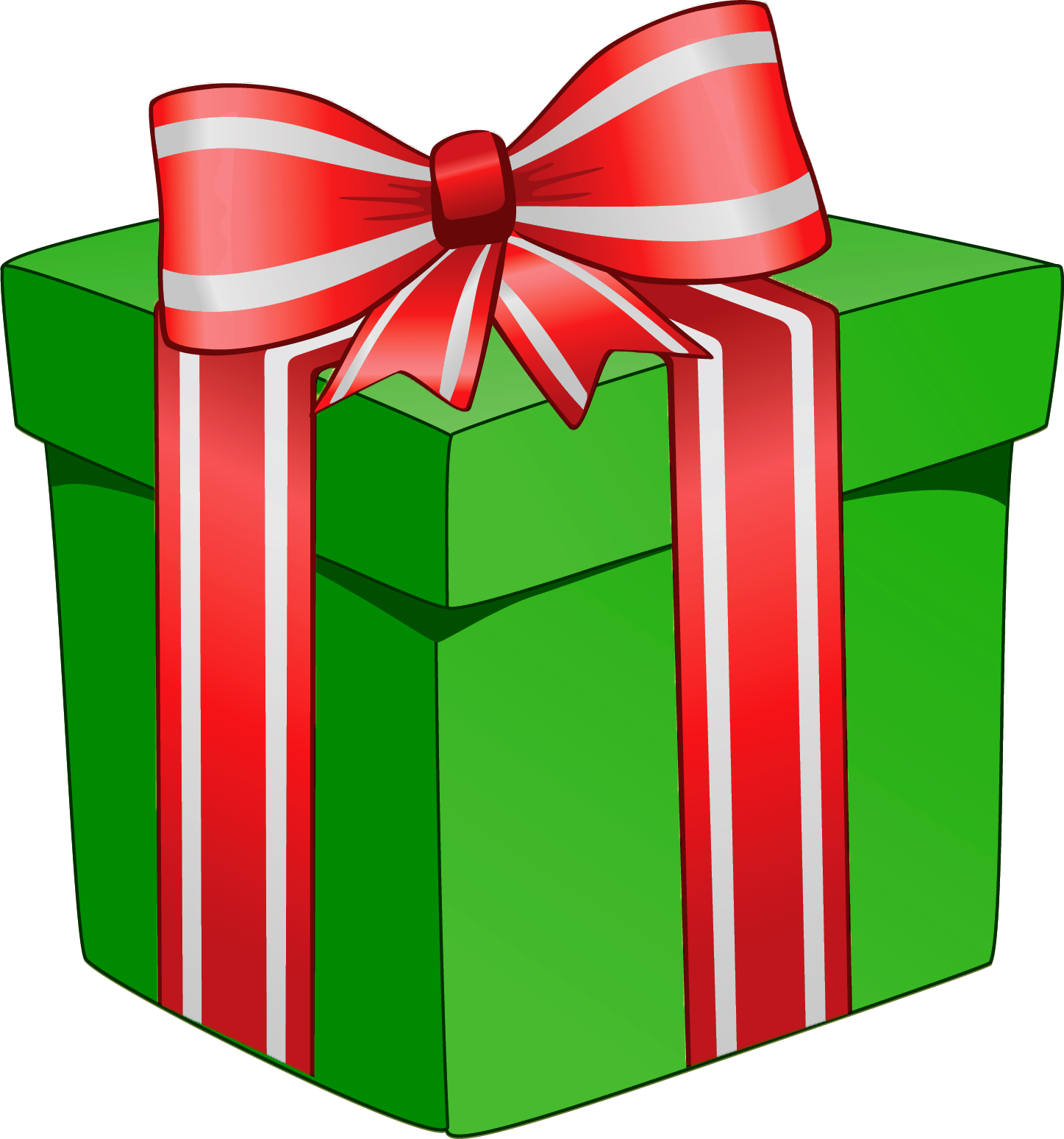 Free gold christmas gift box clipart