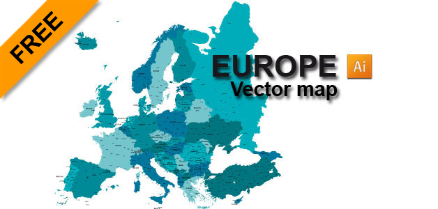 Europe free vector map / fully detailed / Download and enjoy !