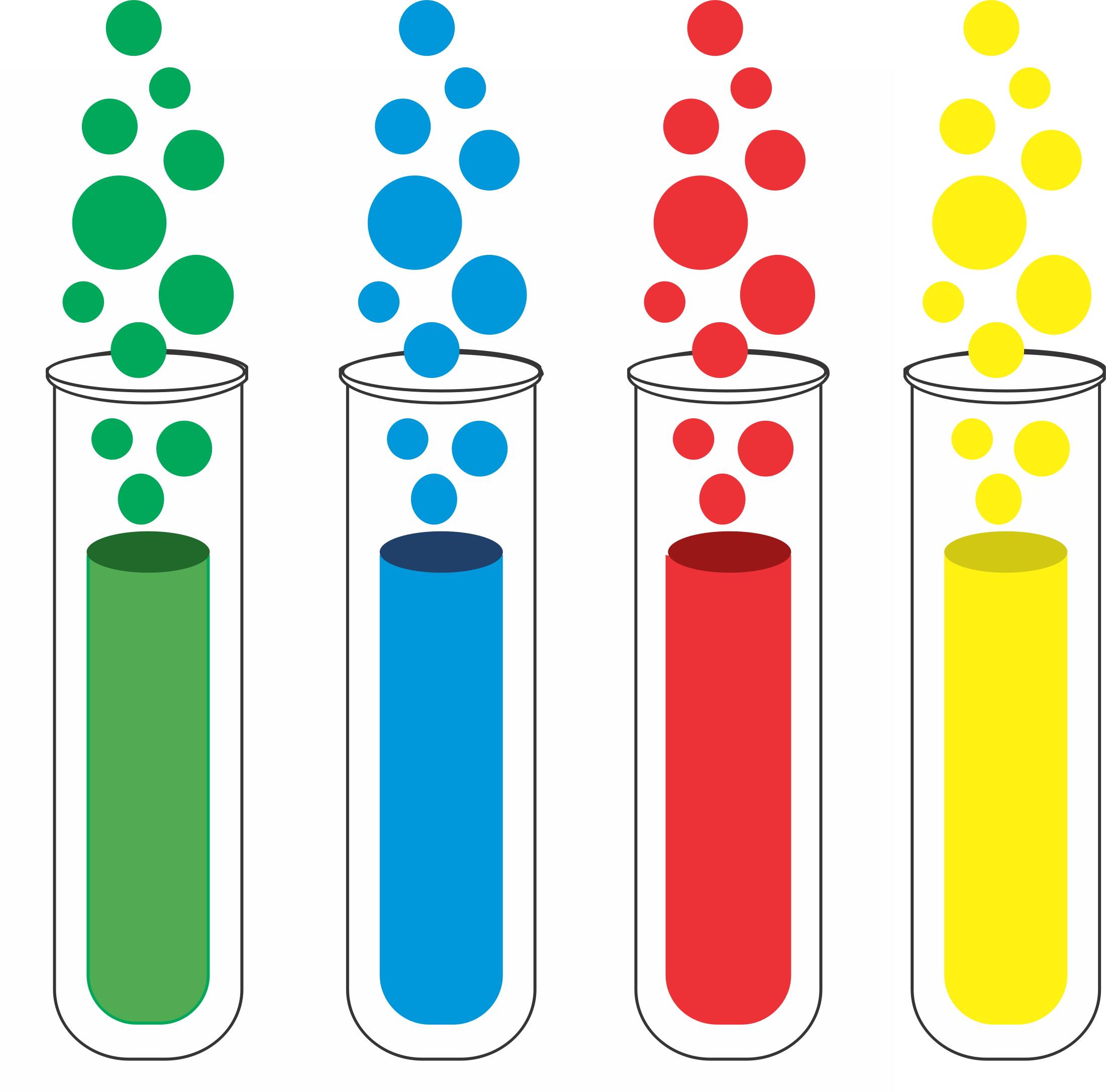 Science beakers and test tubes clipart