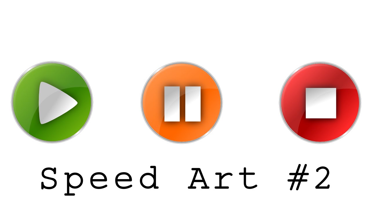 Play, Pause and Stop Icons - Speed Art Inkscape - YouTube