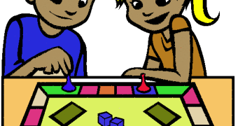 Family playing board games clipart
