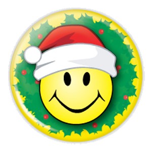 2.25" Smiley Face Santa Button