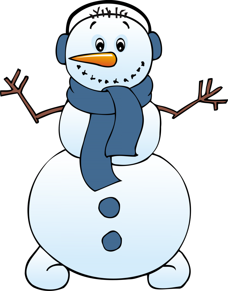 Snowman girl clipart black and white