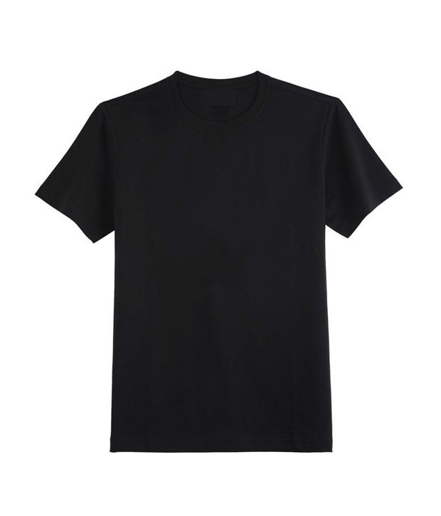 Veevin Black Plain Pure Cotton T-shirt - Buy Veevin Black Plain ...