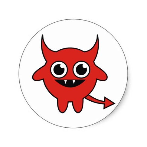 Cute Devil Round Stickers From Zazzle Clipart - Free to use Clip ...