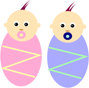 Twin babies clipart free
