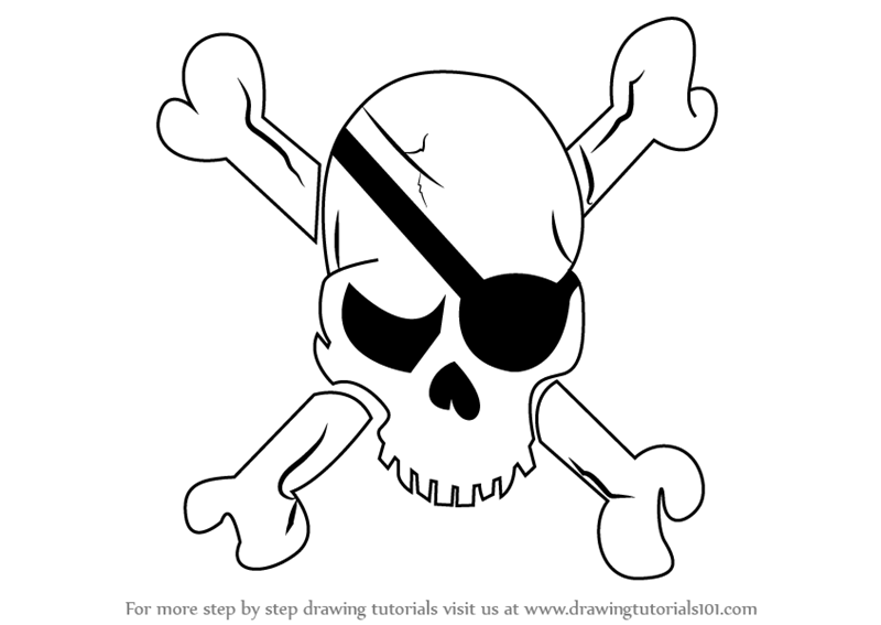 Learn How to Draw a Pirate Skull (Skulls) Step by Step : Drawing ...