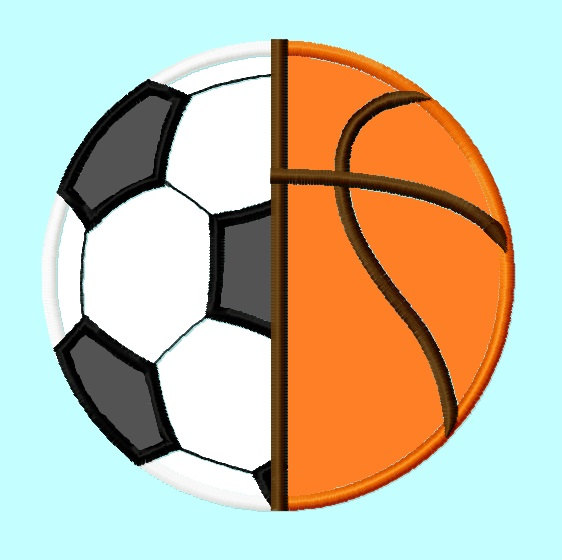 Soccer and Basketball Divided Ball Applique by LunaEmbroidery