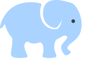 Baby blue elephant clipart