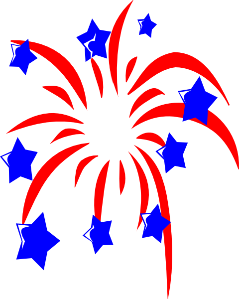 Red White And Blue Fireworks Clipart