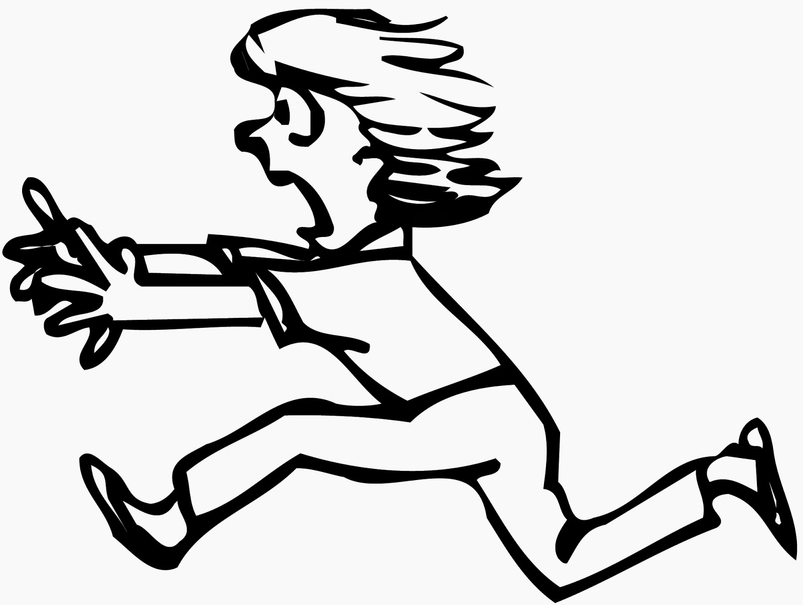 people running in fear clipart