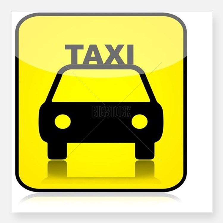 Cartoon Car Taxi Cab Yellow Driver Drive Ride Tran Stickers ...