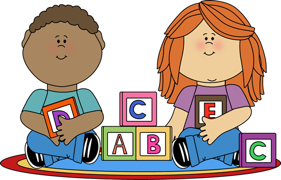 Kids playing blocks clipart png