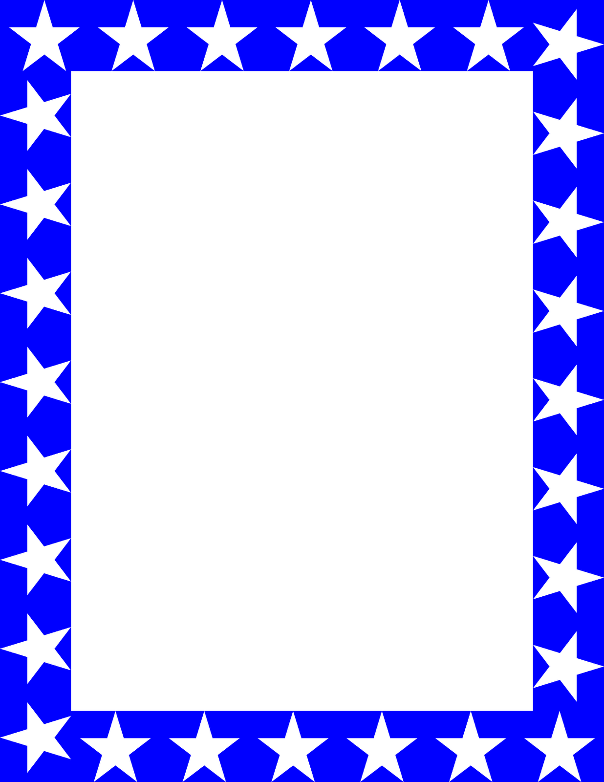 Red white and blue star border clipart