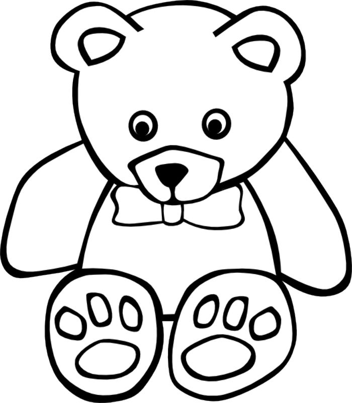 Cute teddy bear clipart black and white