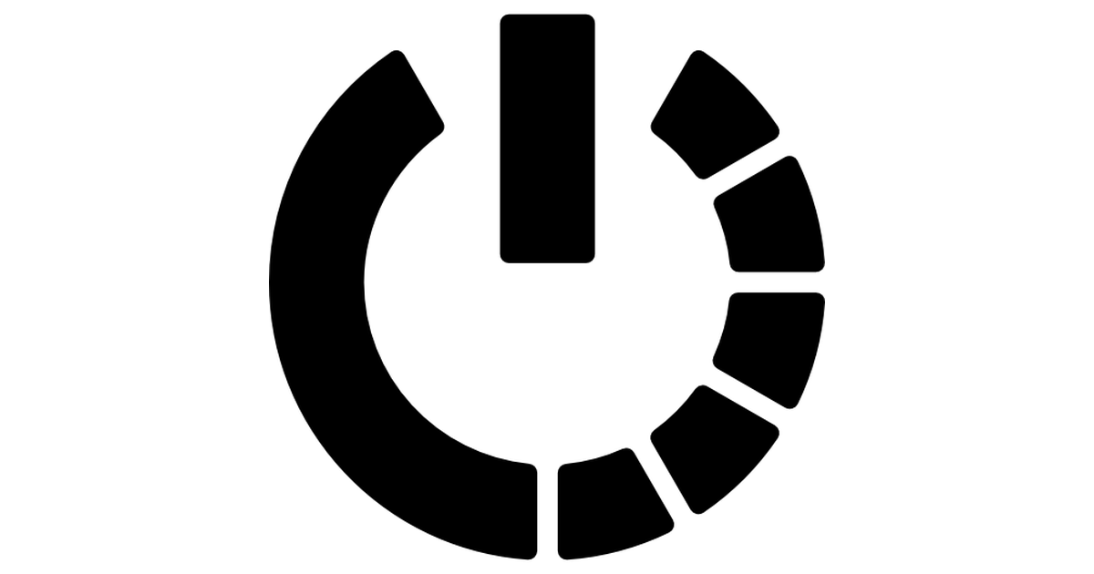 Power symbol variant with half circle of broken line - Free ...