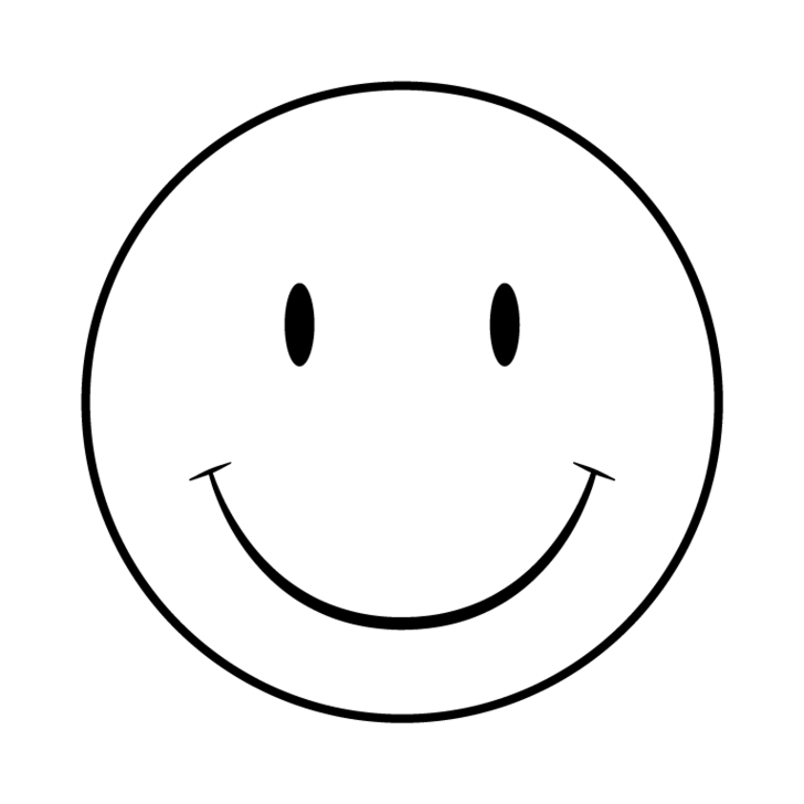 Smiley face clipart black and white no background