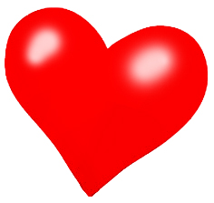 Red love heart clipart