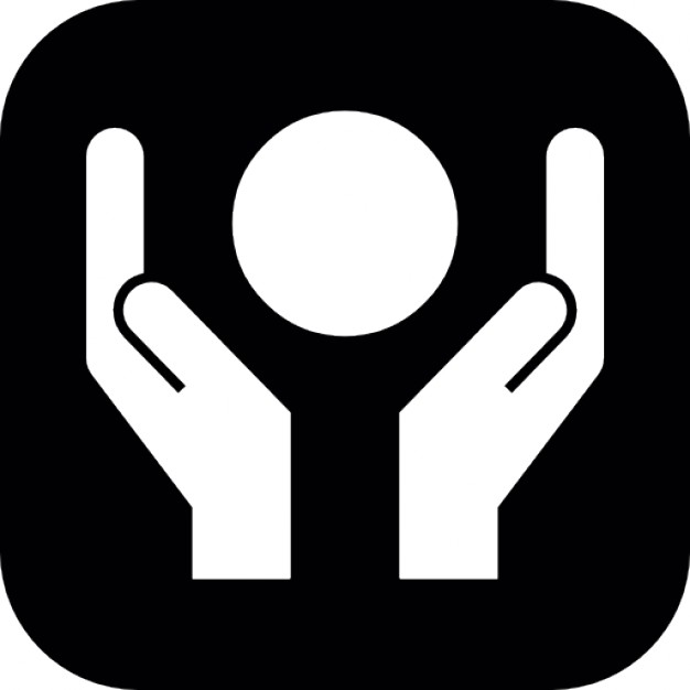 Open hands holding a circle Icons | Free Download