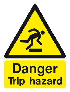 Danger trip hazard - safety signs - Jackson Screenprint