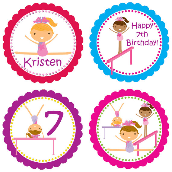 Gymnastic Party Circles Bright Colorful