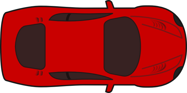 Red Sports Car Top View clip art - vector clip art online, royalty ...