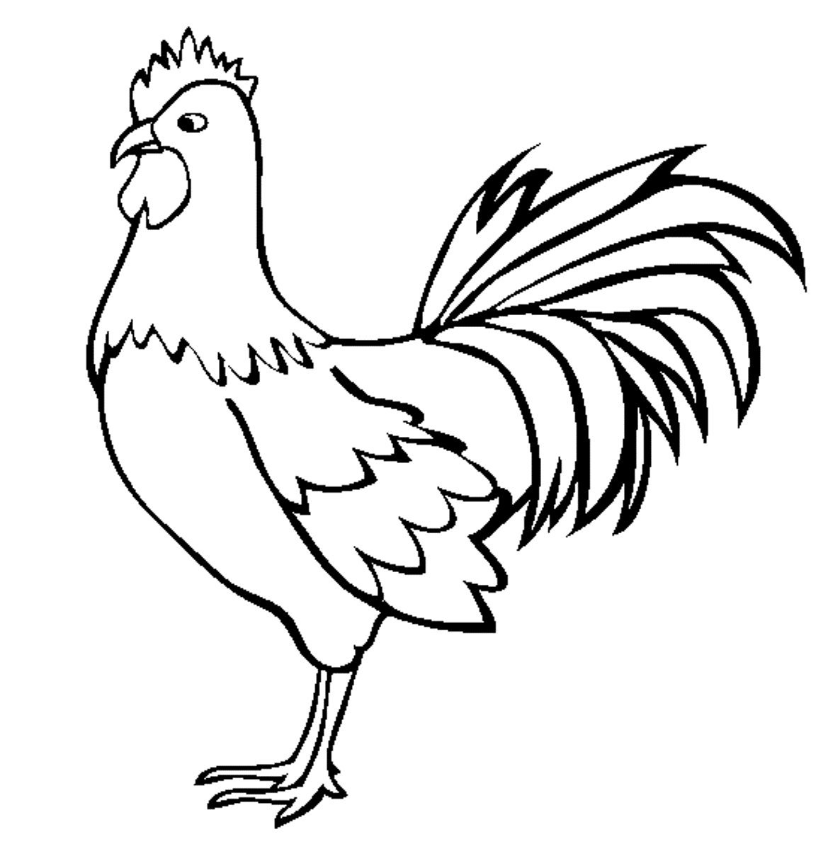 Rooster clipart black and white