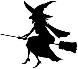 Witch on a broom clipart