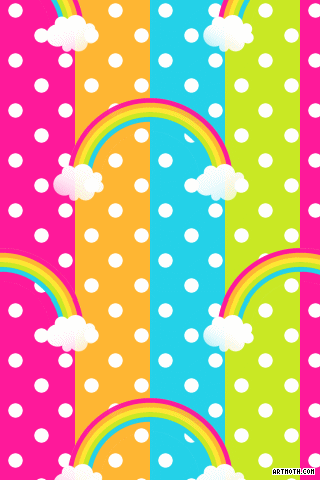 Wallpaper Polkadot Rainbow