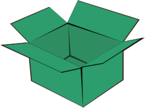 Open Cardboard Box - vector Clip Art