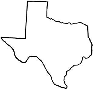 Texas map outline clipart