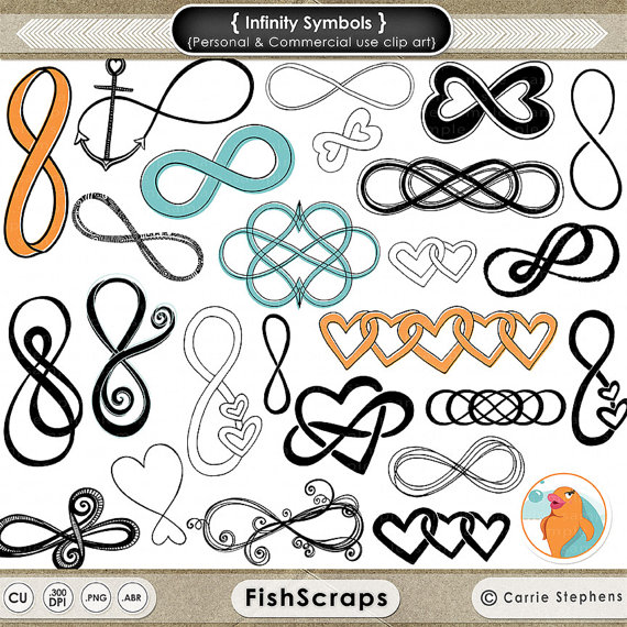 Infinity Symbol Clip Art Infinite Love Silhouette by FishScraps