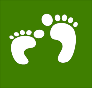 Footprints-barefoot-grn-wht Clip Art - vector clip ...
