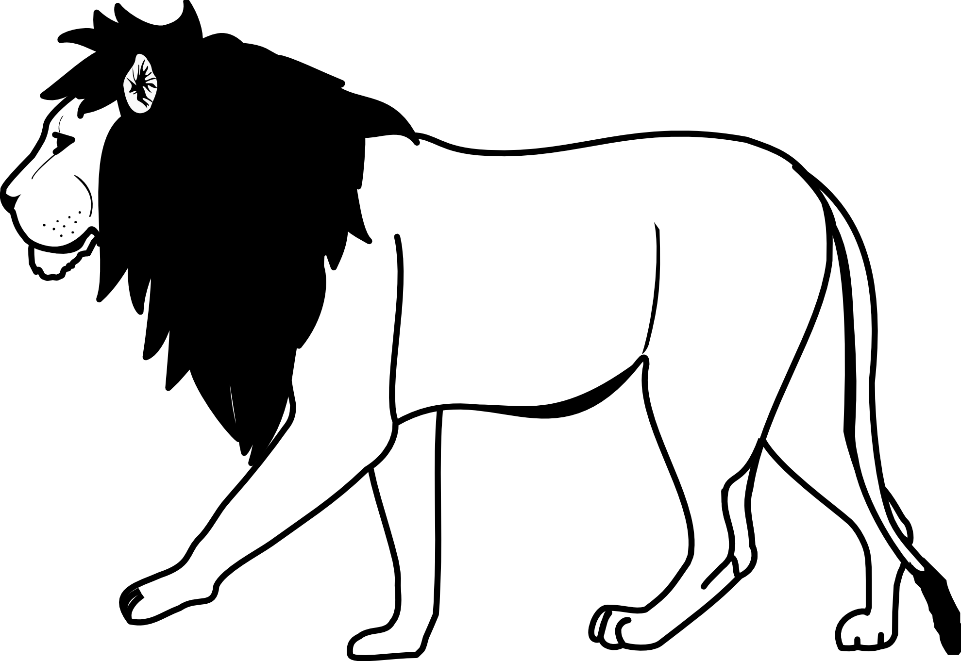 Lion Clipart Black And White - Tumundografico