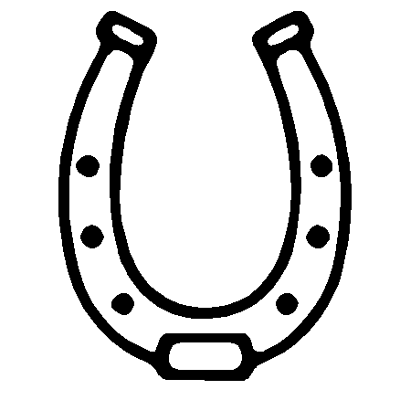 Horse shoe outline clipart black and white