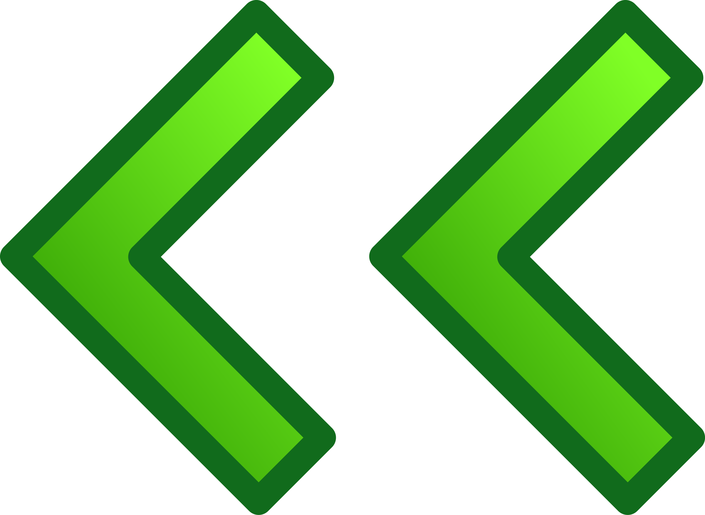 Clipart - green double arrows set