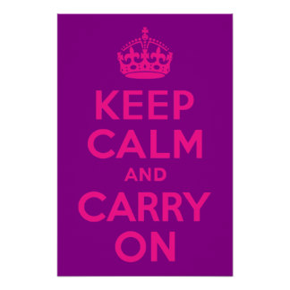 Pink Keep Calm Posters | Zazzle