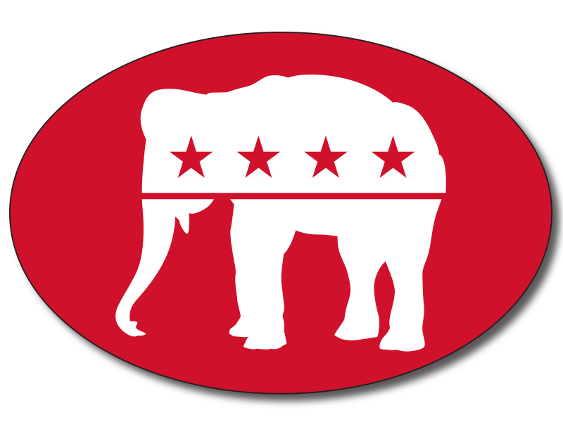 Republican - Red Elephant Oval Bumper Sticker – GOPMall