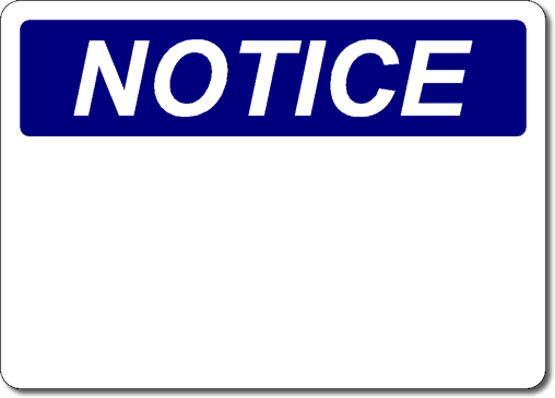 Wholesale OSHA Notice - Plastic Sign Blank