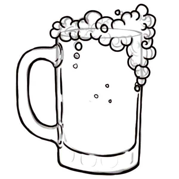 Drawing Glass of Beer Coloring Pages | Best Place to Color