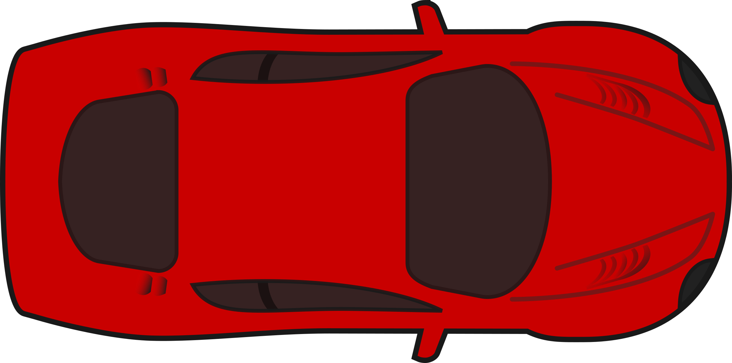 Clipart - Red racing car top view